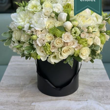 BloomNation Elegant white & green flower arraignment